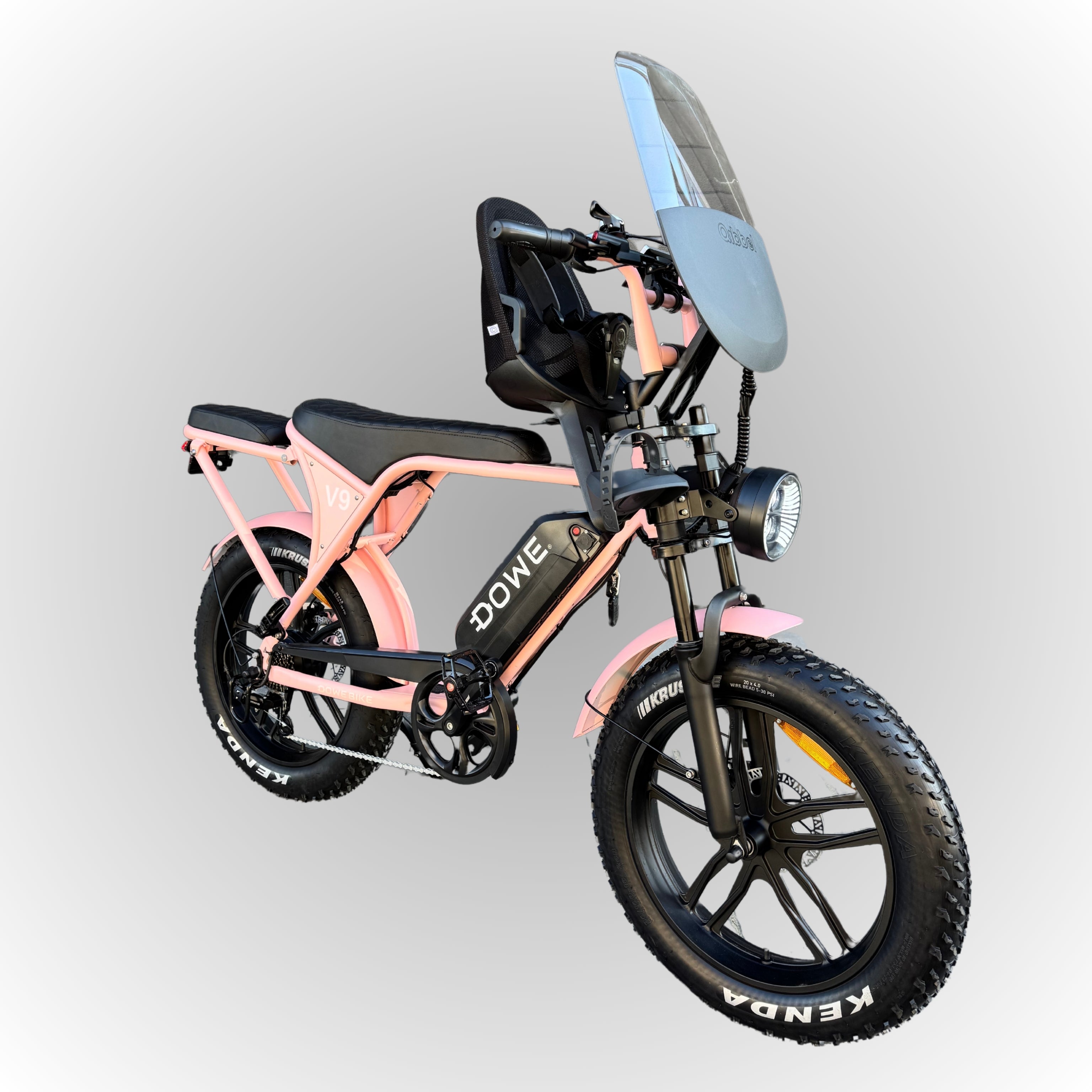 Elektrische fatbike 250W Dowe V9 met kinderzitje voor