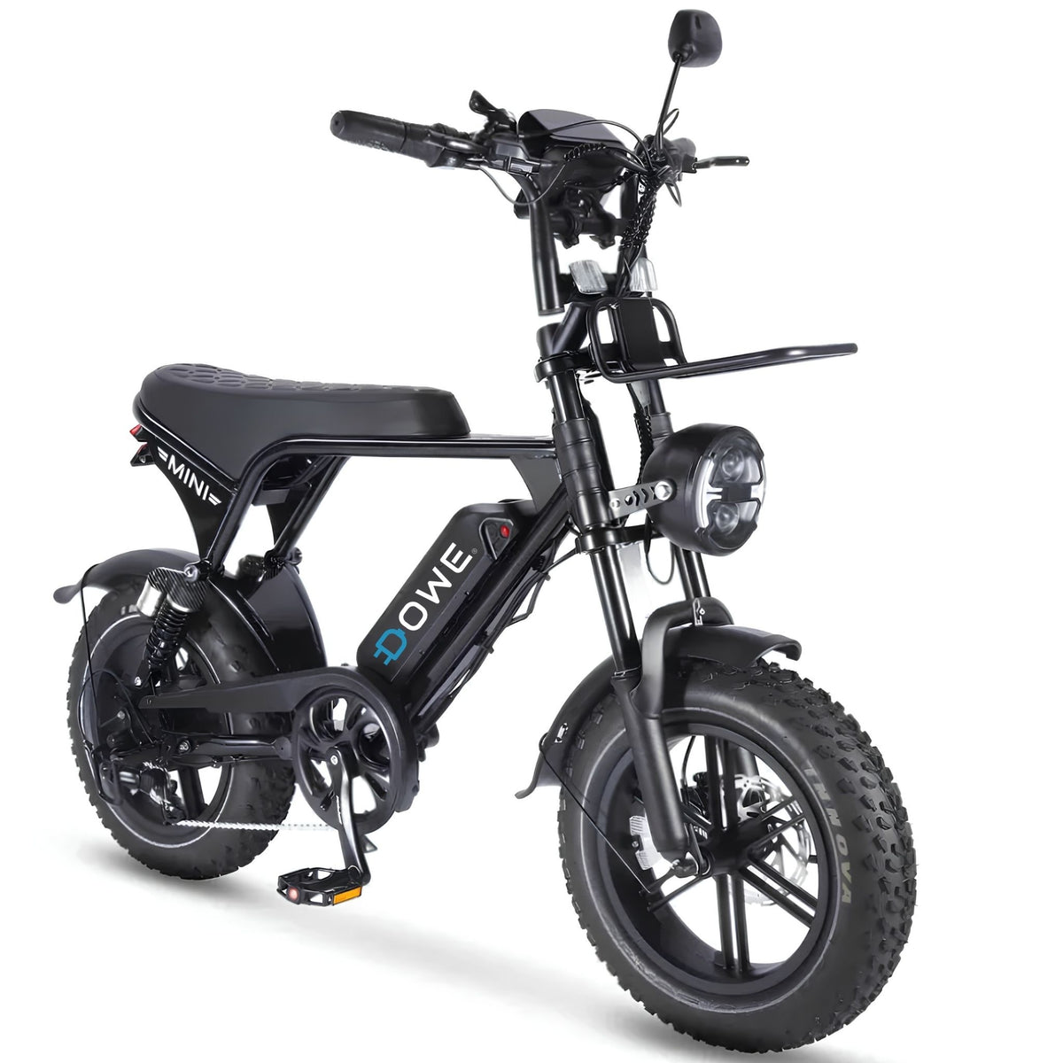 Dowe V8 Ultra Mini Fatbike zwart – volledig zijaanzicht