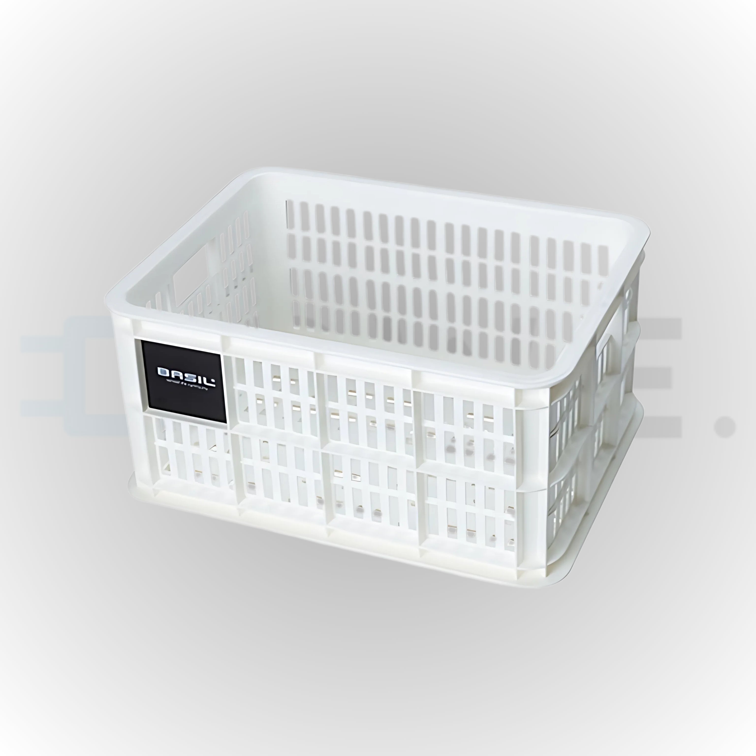 Basil Fietskrat S wit – 17,5 liter – Compact duurzaam fietsmandje voor fatbike  