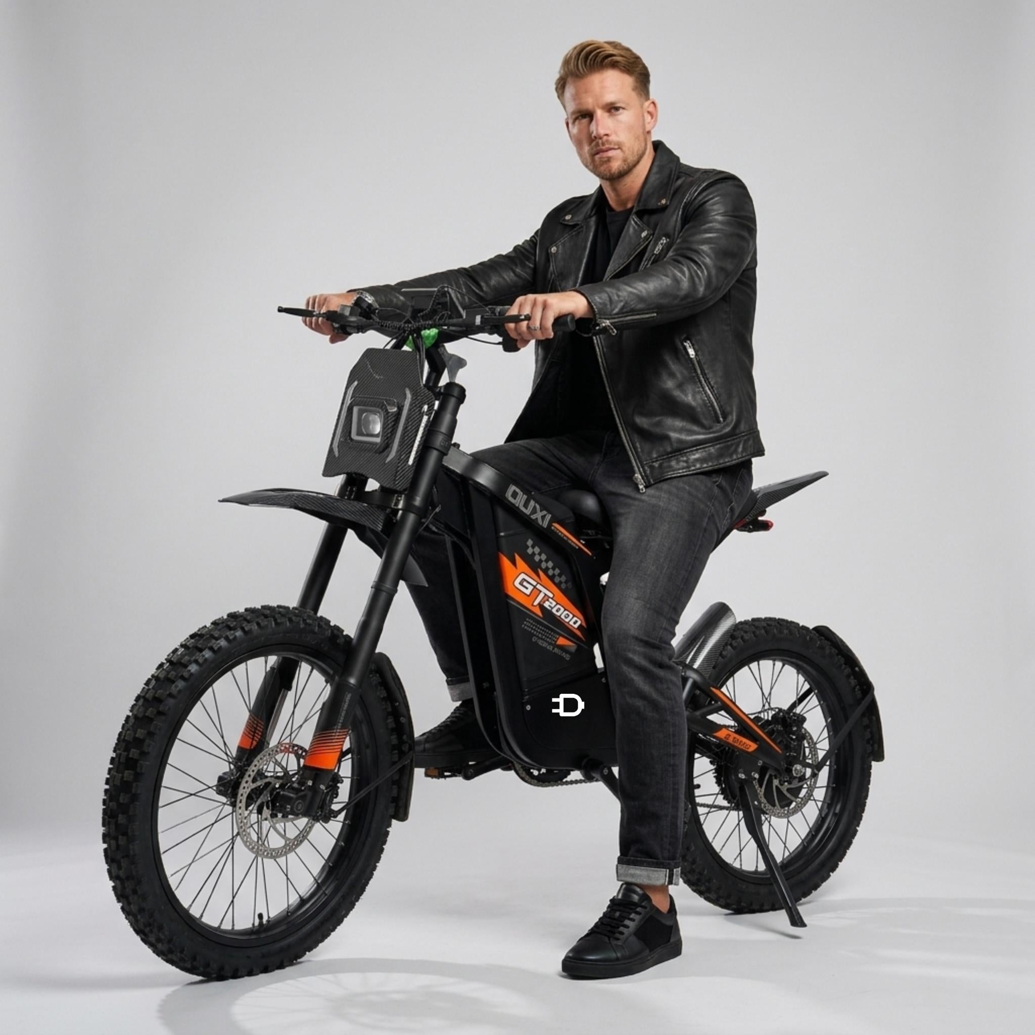 GT2000 Elektrische Skinny Fatbike – Oranje | Crossmotor Uitstraling | 30Ah Accu