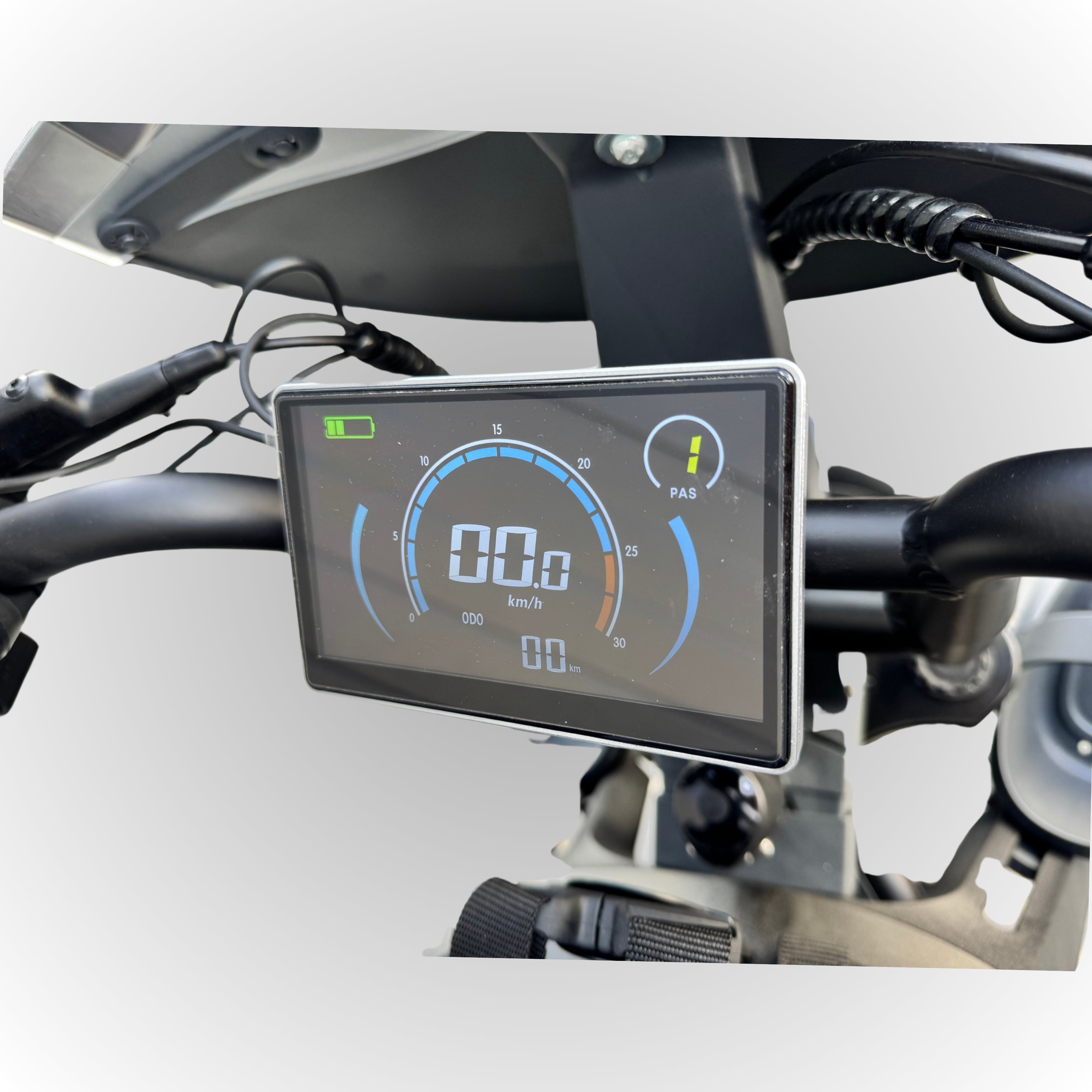 Elektrische fatbike 250W Dowe V9 grijs met kinderzitje voor