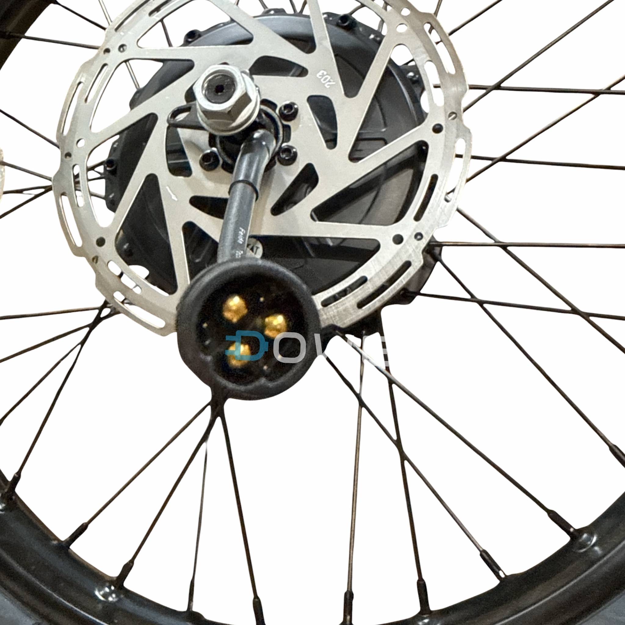 Achterwiel met Motor voor OUXI GT2000 Fatbike - Inclusief Band + remschijf en cassette  – Complete E-Bike Hub Motor Wiel - Zwarte stekker (Copy)