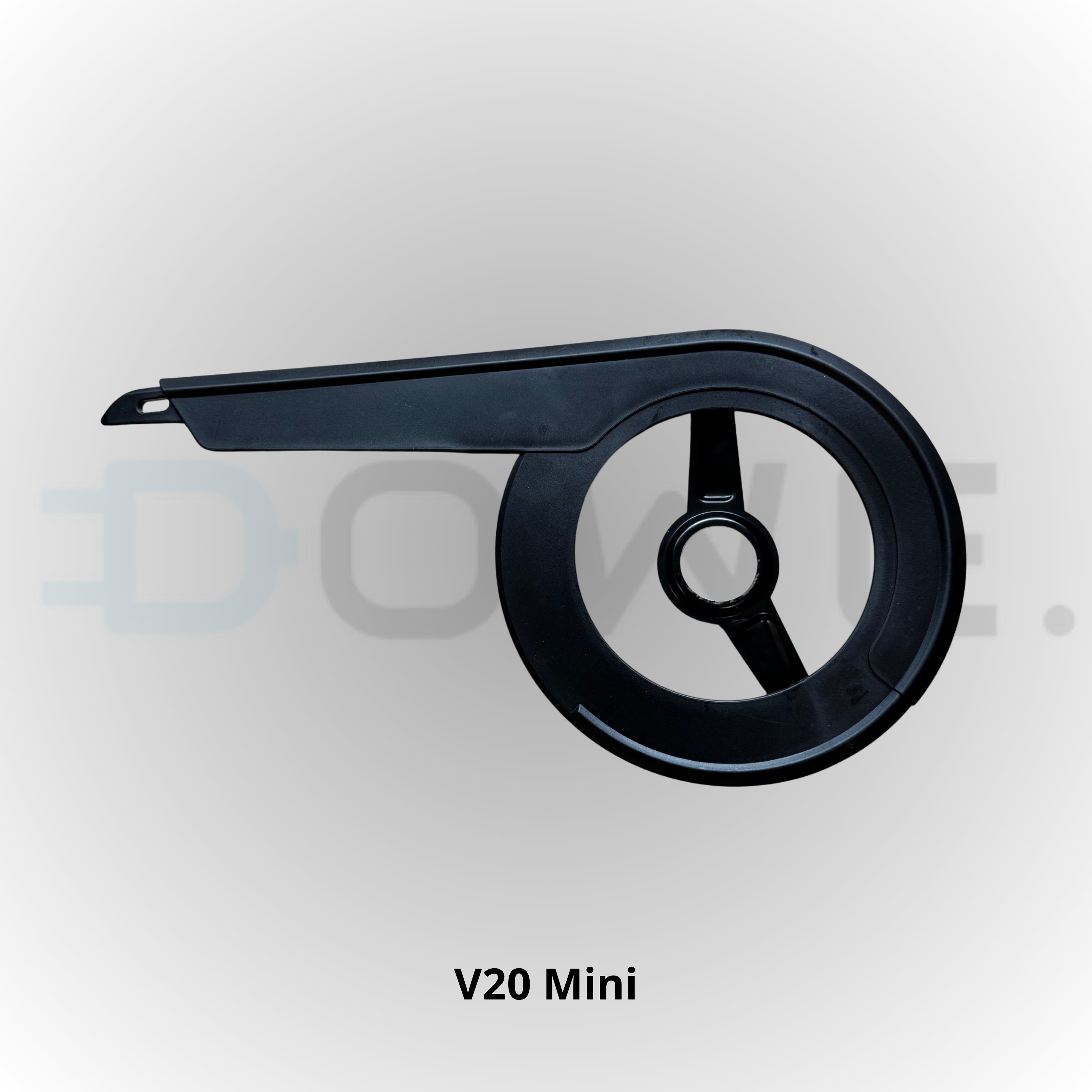 Kettingkast voor QMWheel V20 Mini fatbike – zwarte kunststof beschermkap voor ketting en aandrijving