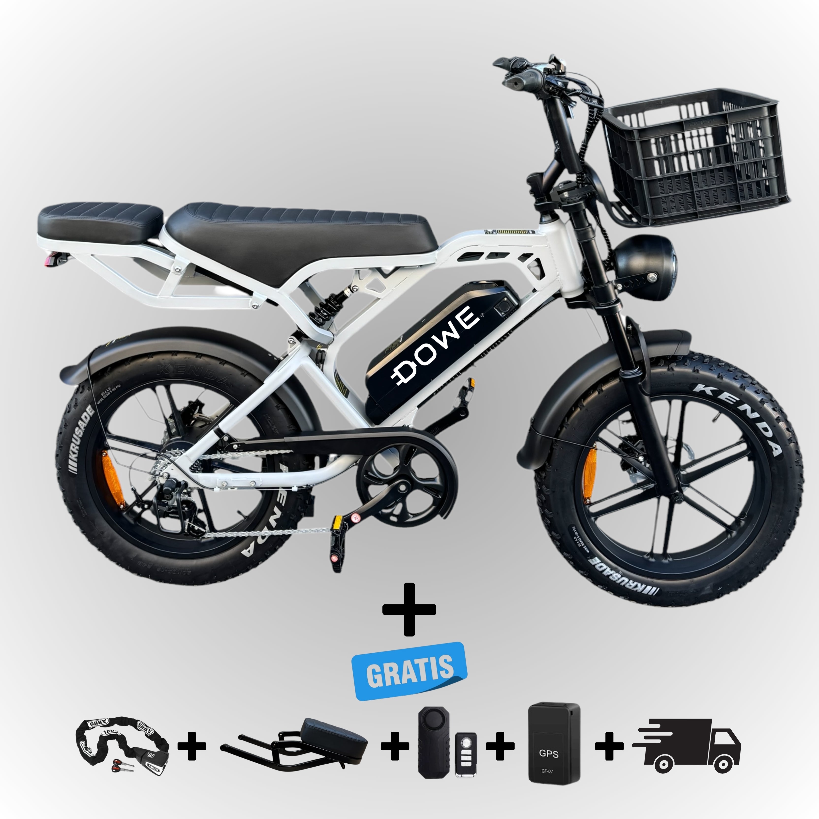 V20 Pro Fatbike met krat - Nardo Grijs