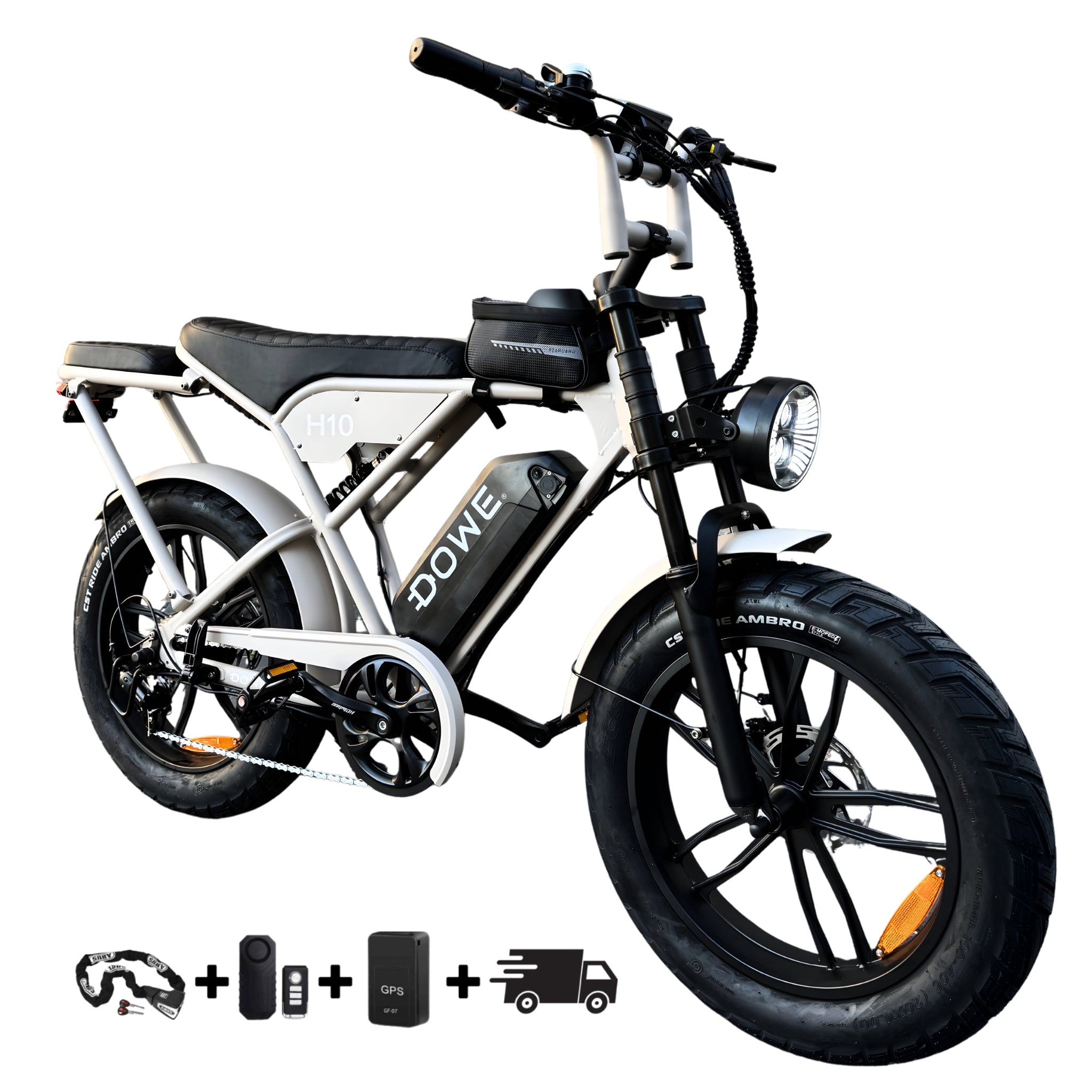 Elektrische Fatbike 250W – Dowe H10 Zand– 17.5Ah Accu – Luxe Uitvoering