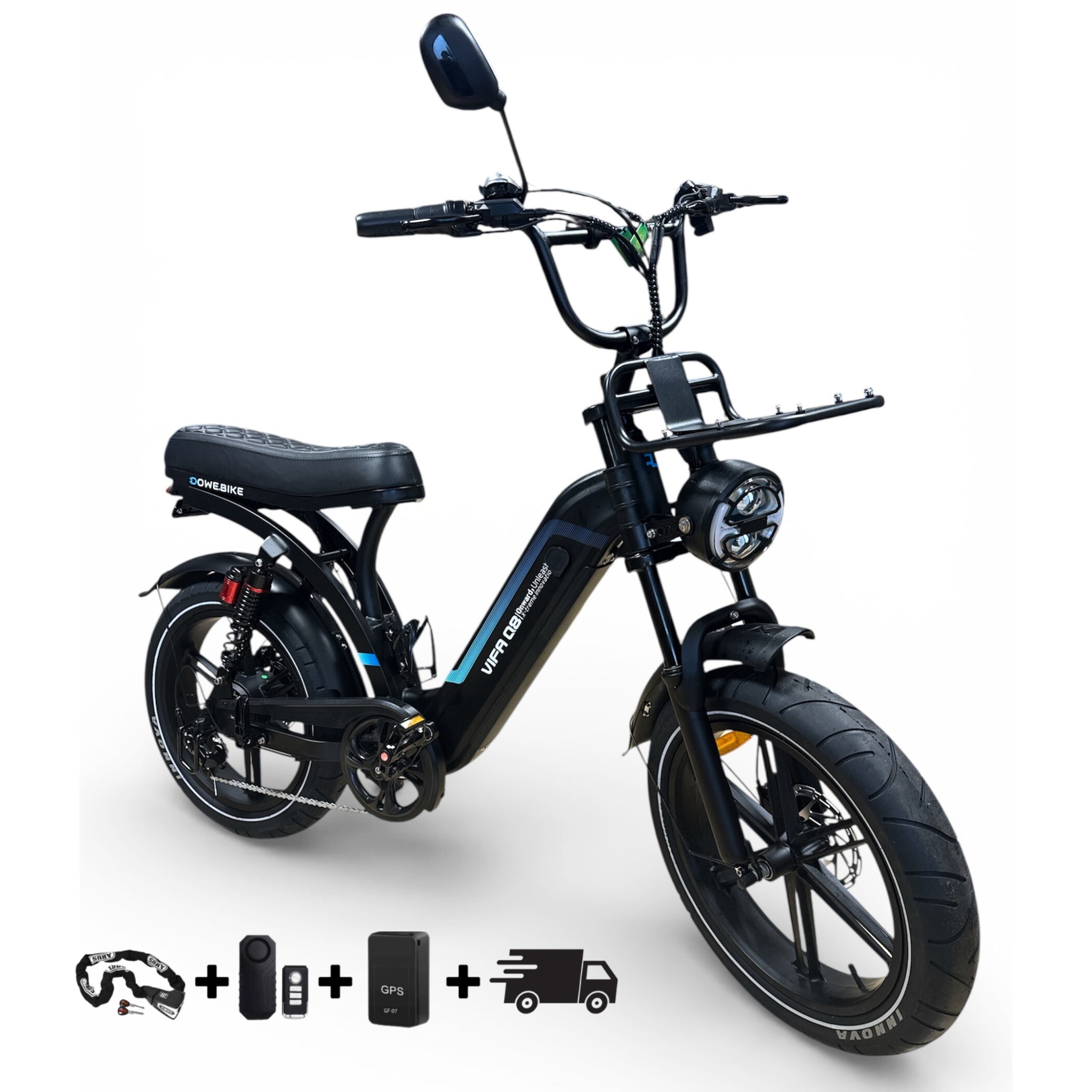 Elektrische fatbike 250W Dowe Q8 met lage instap