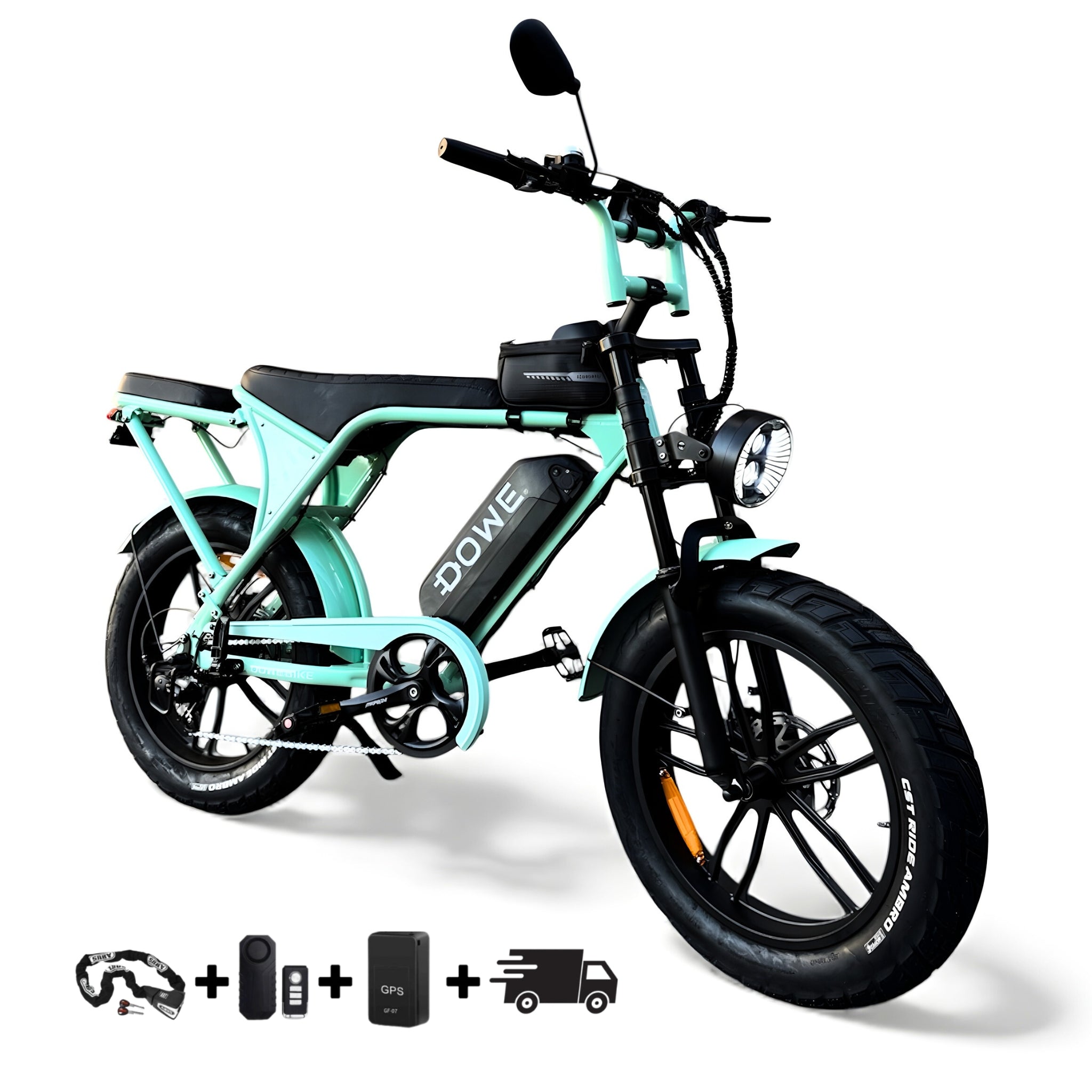 Elektrische fatbike 250W Dowe V9 voor stedelijk gebruik